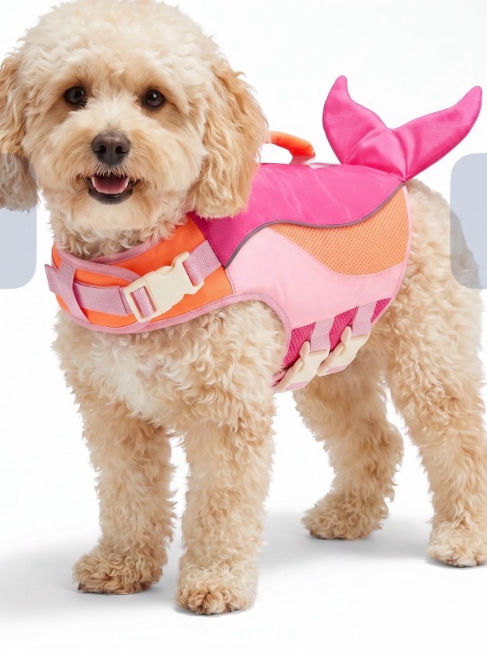 Youly Pink Mermaid Dog Life Jacket with Handle